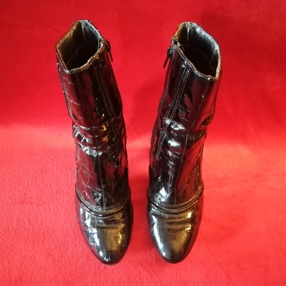 Patent Leather Alligator Ankle Boots - Picture 3 of 9
